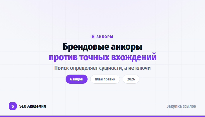 Брендовые анкоры против точных вхождений: что изменилось