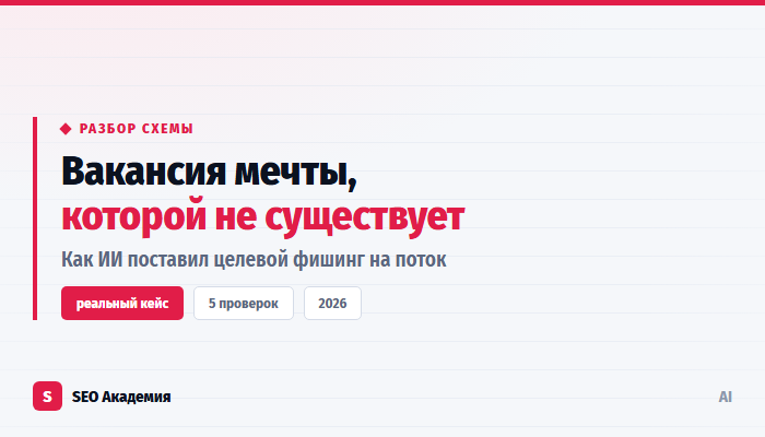 ИИ на службе у мошенников: целевой фишинг под видом вакансий