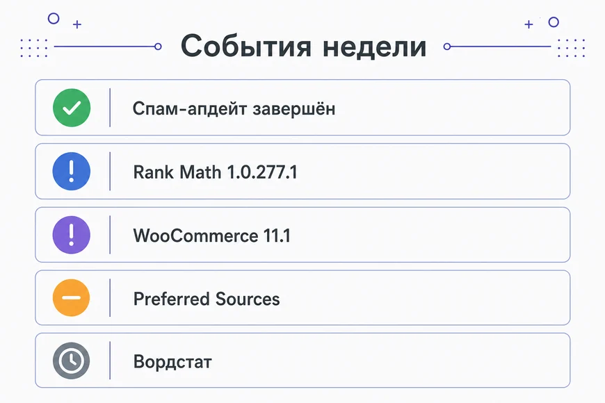 События недели по срочности Пять событий недели с оценкой срочности реакции