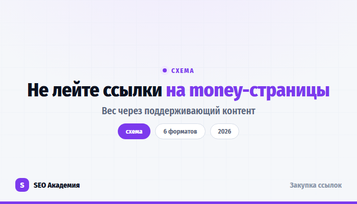 Не лейте ссылки на money-страницы: схема через поддерживающий контент