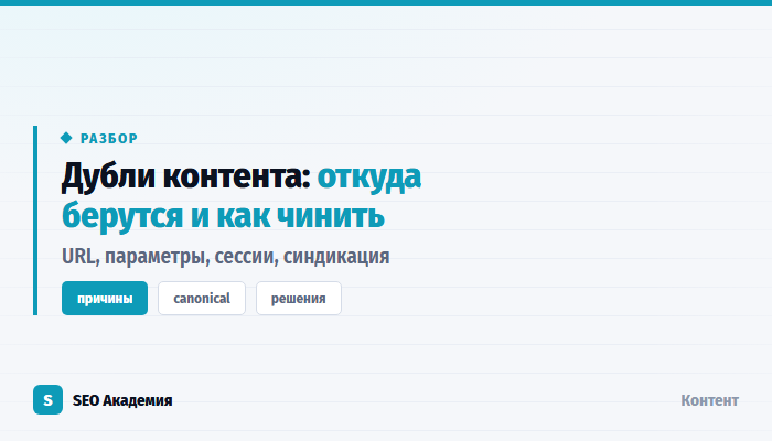 Дублированный контент: причины и решения