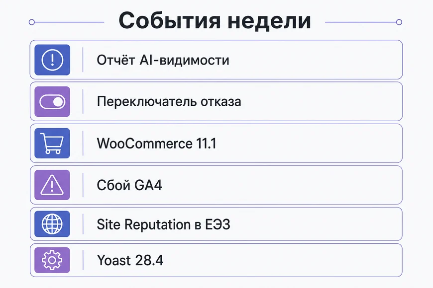 События недели по срочности Шесть событий недели с оценкой срочности реакции