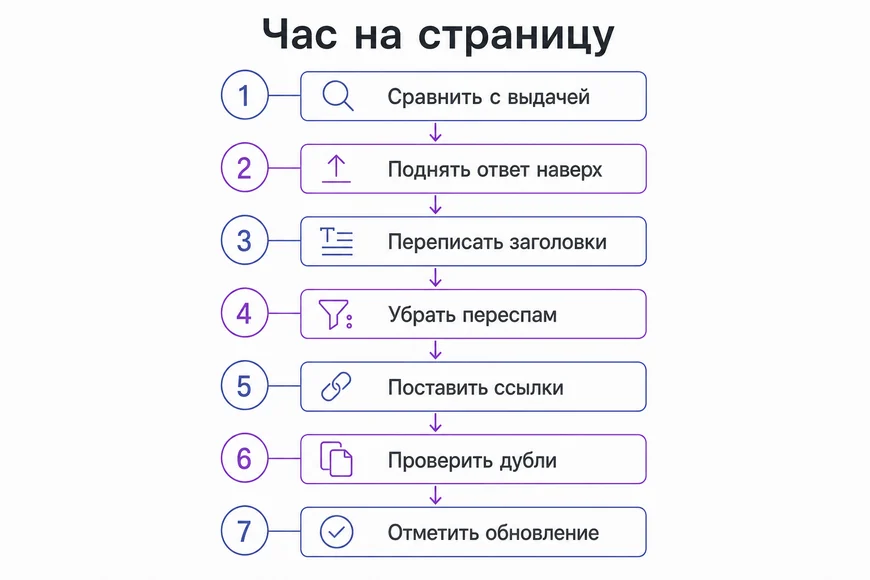 Правка за час Порядок правки одной страницы за час