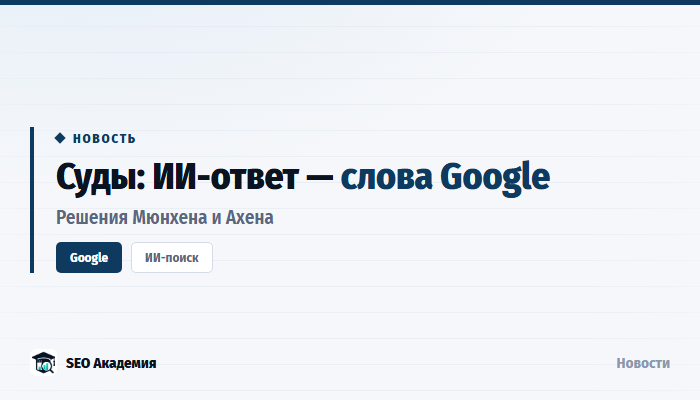 Суды Германии признали ИИ-ответы Google собственными высказываниями компании