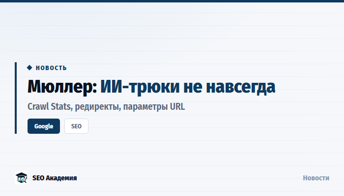 Джон Мюллер: массовый ИИ-контент работает до поры, а цепочки редиректов — не штраф