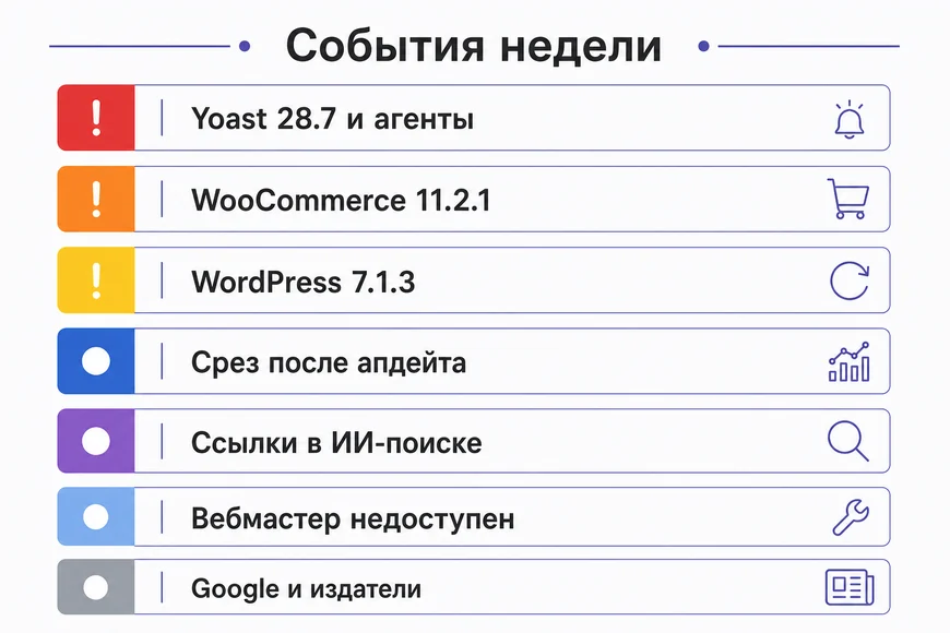 События недели по срочности Семь событий недели с оценкой срочности реакции